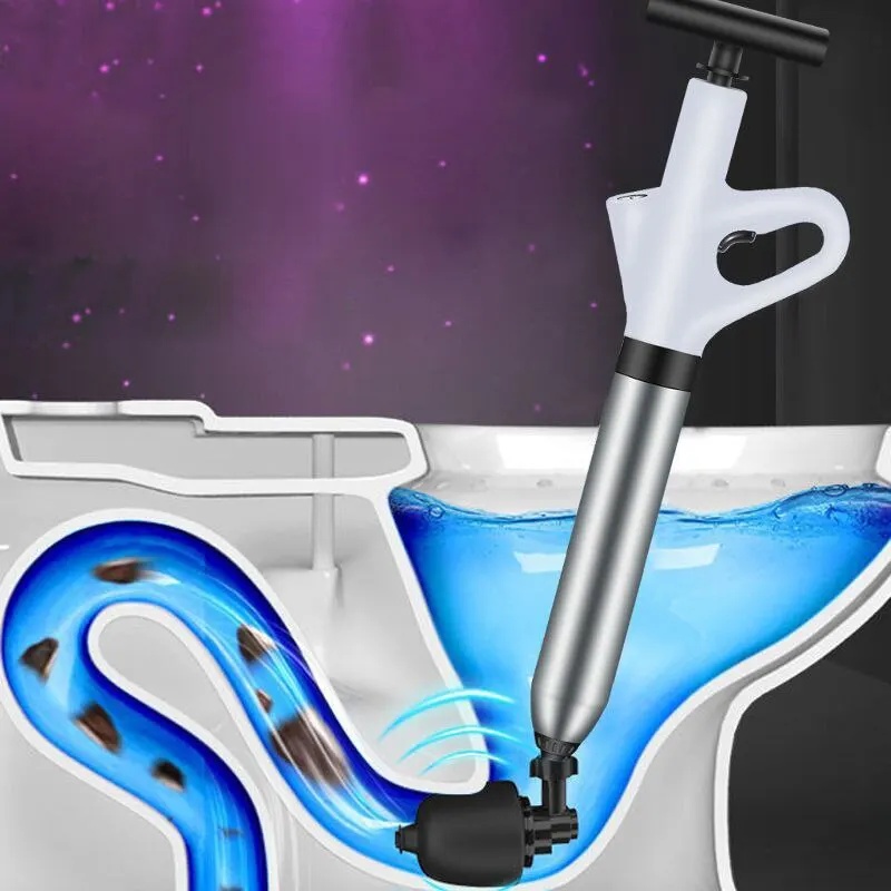 Plunger Toilet - 空気圧式トイレクリーナー、ステンレス製、高圧、家庭用パイプ詰まり除去ツールセット