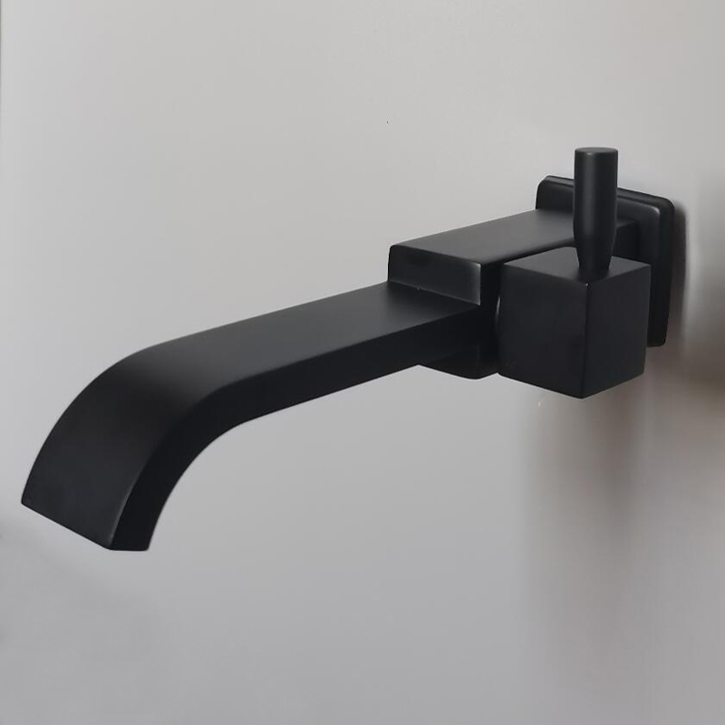 Basin Mixer Tap - 真鍮コールドブラック水栓、壁掛け洗面器ゴールドタップ、洗面器ビブコックスクエアコールドブラッシュゴールドキッチン蛇口SC303