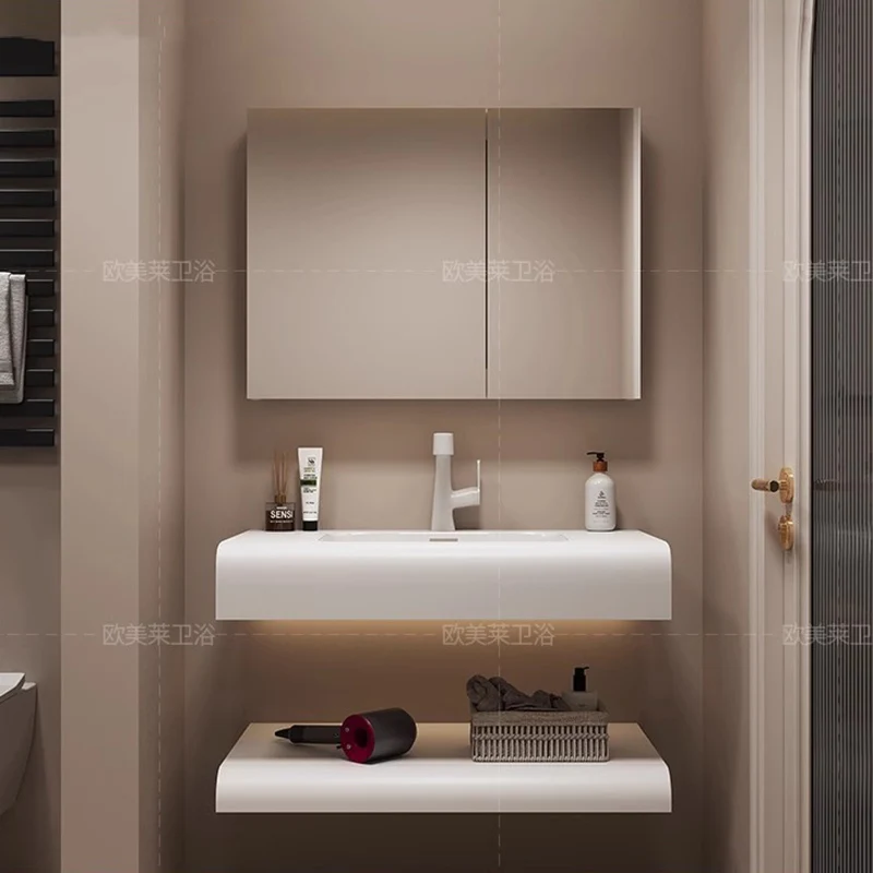Home Bathroom Vanity Combo - こんにちは。モダンでシンプルな洗面台キャビネット、白い収納、寝室や浴室に合うキャビネット、ドレッサー、鏡、オープン収納、家庭用家具です。