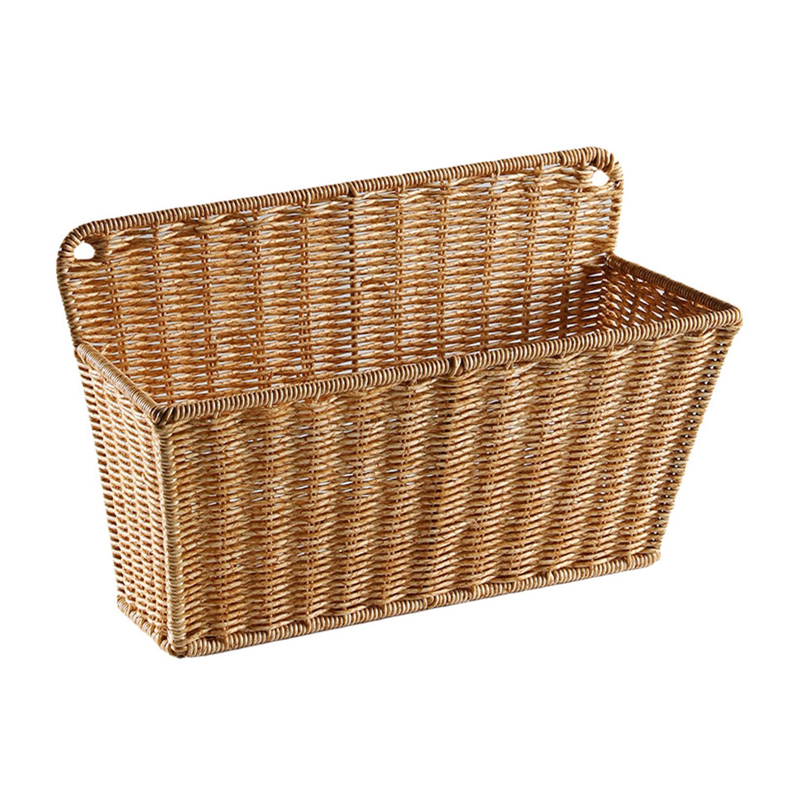 Home Essentials Bathroom Storage - スカンジナビアスタイルの織り収納バスケット壁掛けオーガナイザー家庭用キッチンバスルーム必需品用プラスチックバスケット