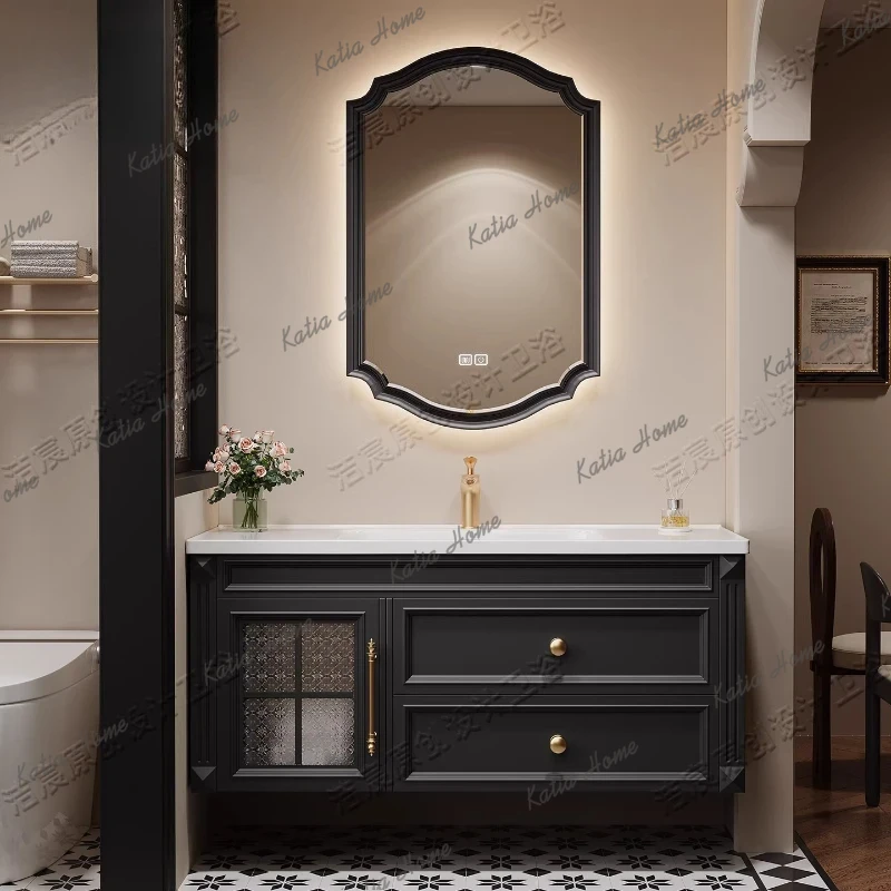 Home Bathroom Vanity Combo - YJ トイレ用洗面台、浴室用キャビネット、スリムなデザインの家庭用化粧台、レトロ調の木製家具、浴室用収納キャビネット MH40YSG
