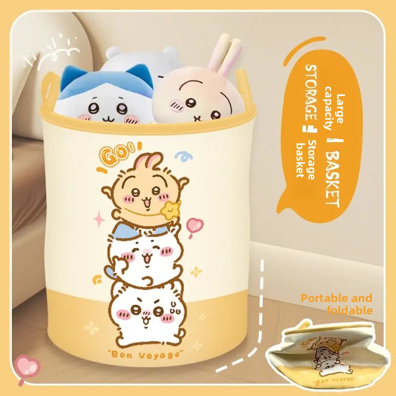 Home Edit Bathroom Storage - 折りたたみ式ランドリーバスケット チイカワ アニメ キュート カワイイ 衣類収納かご