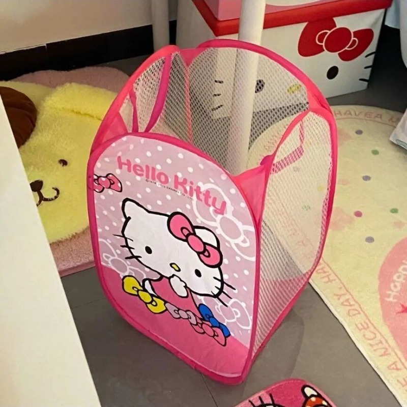 かわいい漫画柄の折りたたみ式洗濯かご。ストライプ柄で、お部屋 - Home Edit Bathroom Storage のレビューと価格