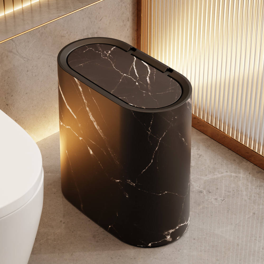 ミニマルなデザインのスリムなゴミ箱。隙間が狭い場所にも設置可 - Home Essentials Bathroom Storage のレビューと価格
