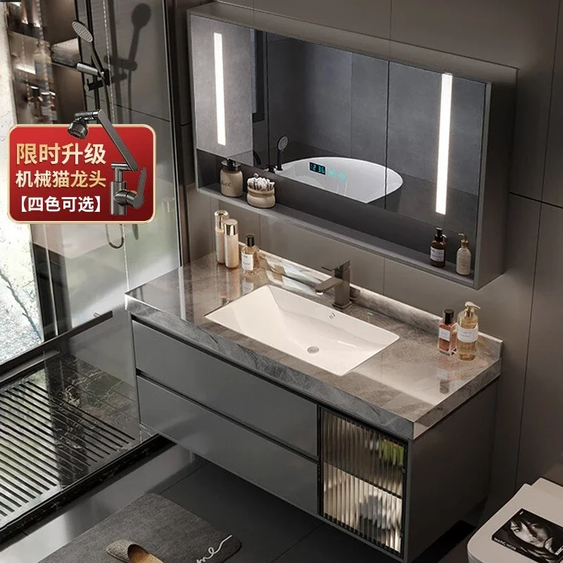 高級感のある洗面台キャビネット、セラミック製シンク、鏡、収納 - Home Bathroom Vanity Combo のレビューと価格