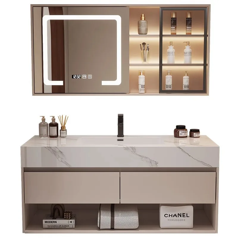 モダンな洗面化粧台、スレートセラミック製洗面器、無垢材の浴室 - Home Bathroom Vanity Combo のレビューと価格