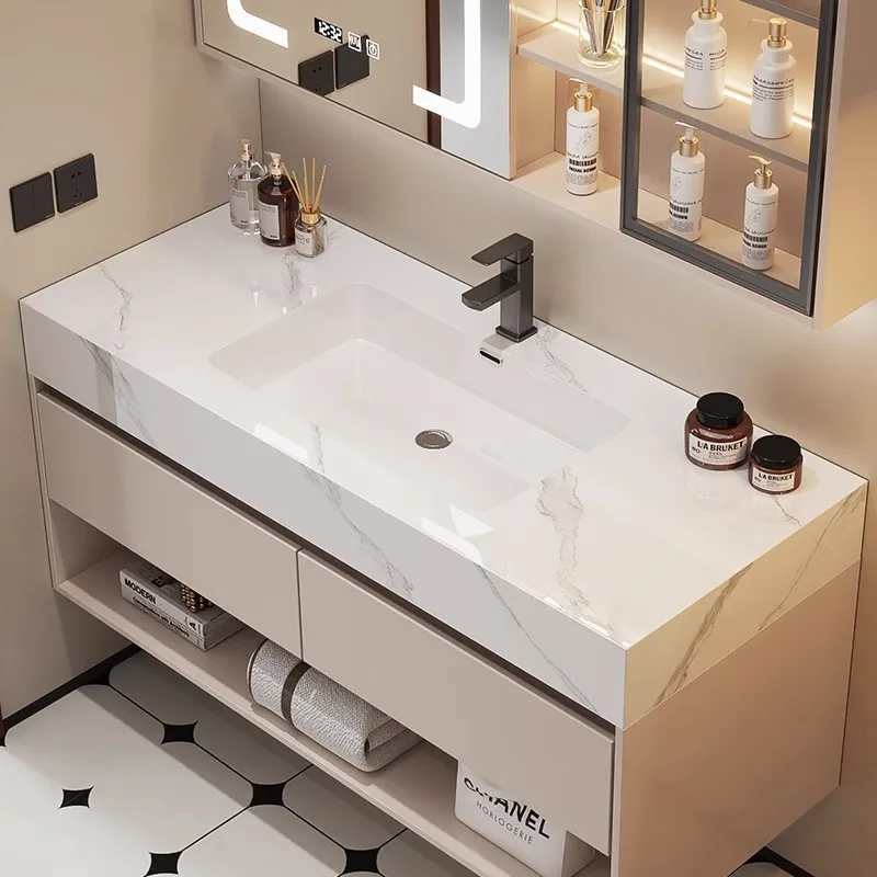 モダンな洗面化粧台、スレートセラミック製洗面器、無垢材の浴室 - Home Bathroom Vanity Combo のレビューと価格