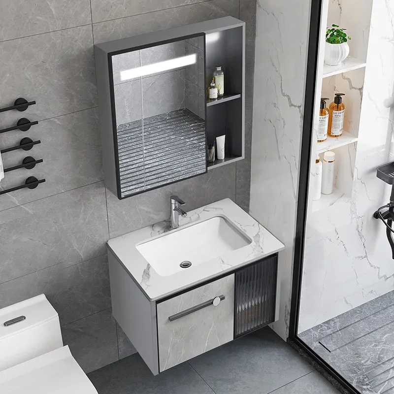 防水浴室キャビネット スマートミラー内蔵 セラミック洗面台付 - Home Bathroom Vanity Combo のレビューと価格