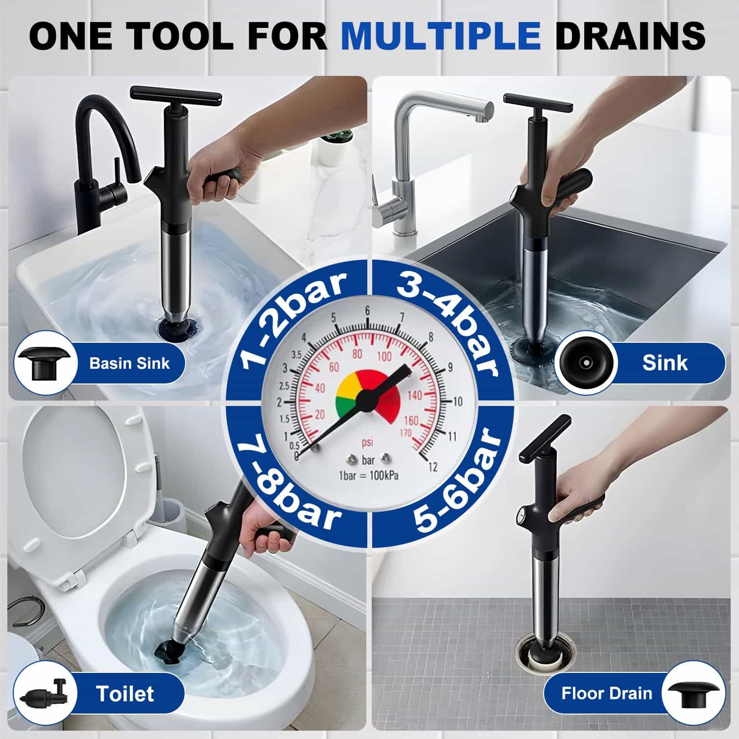 トイレ用排水クリーナー、高圧トイレ用プランジャー、多機能排水 - Plunger Toilet のレビューと価格