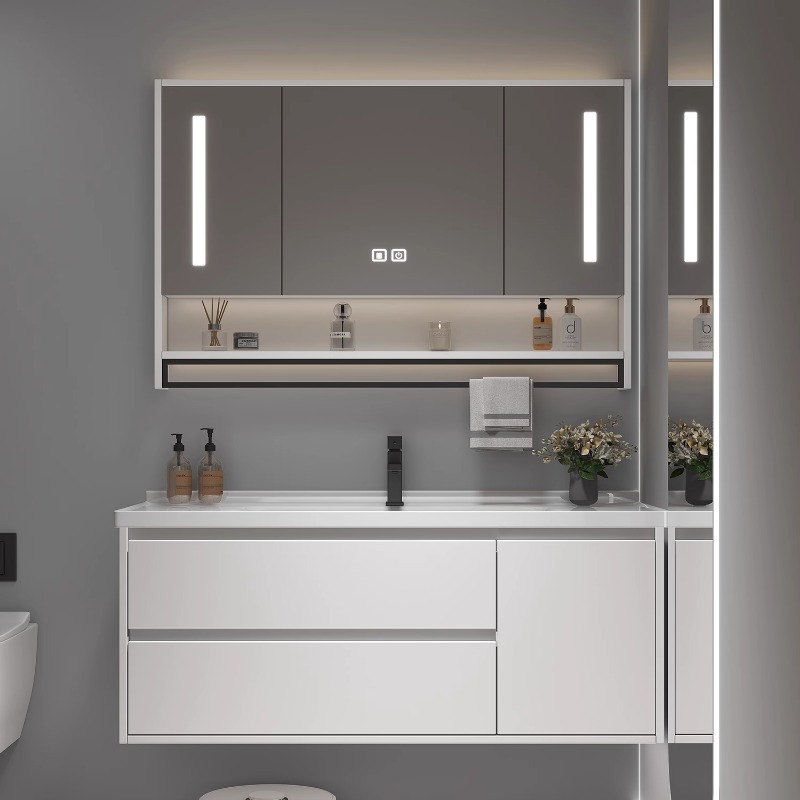 セラミック製トイレ洗面化粧台ヴィンテージ仕切り化粧台グレーの - Home Bathroom Vanity Combo のレビューと価格