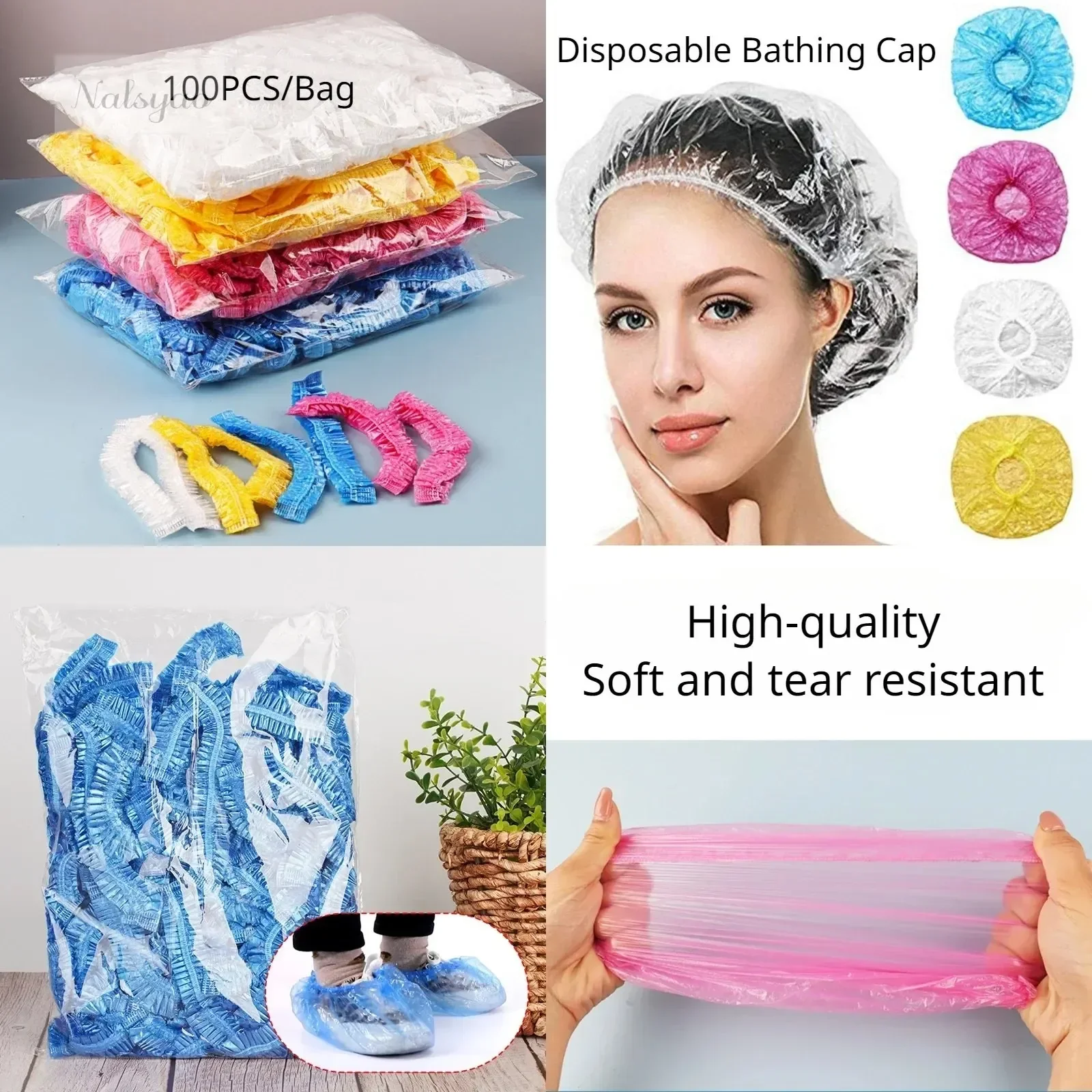 使い捨てシャワーキャップ。透明で防水性があり、浴室、自宅、旅 - Home Essentials Bathroom Storage のレビューと価格