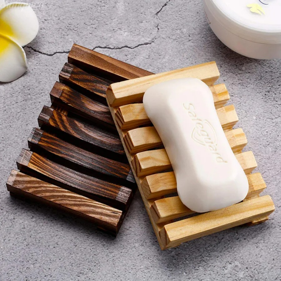天然竹製石鹸ホルダー、木製水切りラックで石鹸を乾燥・清潔に保 - Home Essentials Bathroom Storage のレビューと価格