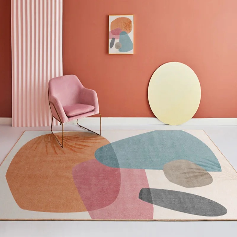 VIKAMA マカロンカラーの抽象模様ラグ。寝室、ホームオフ - Home Bathroom Trends のレビューと価格